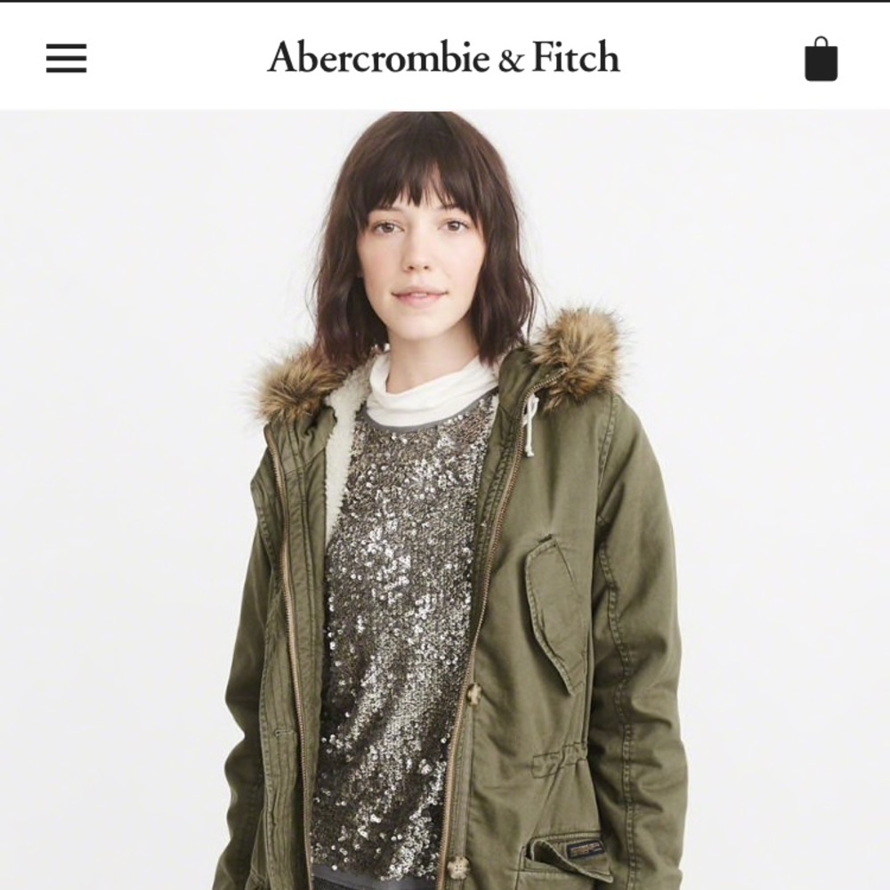 Abercrombie Sherpa lined twill parka